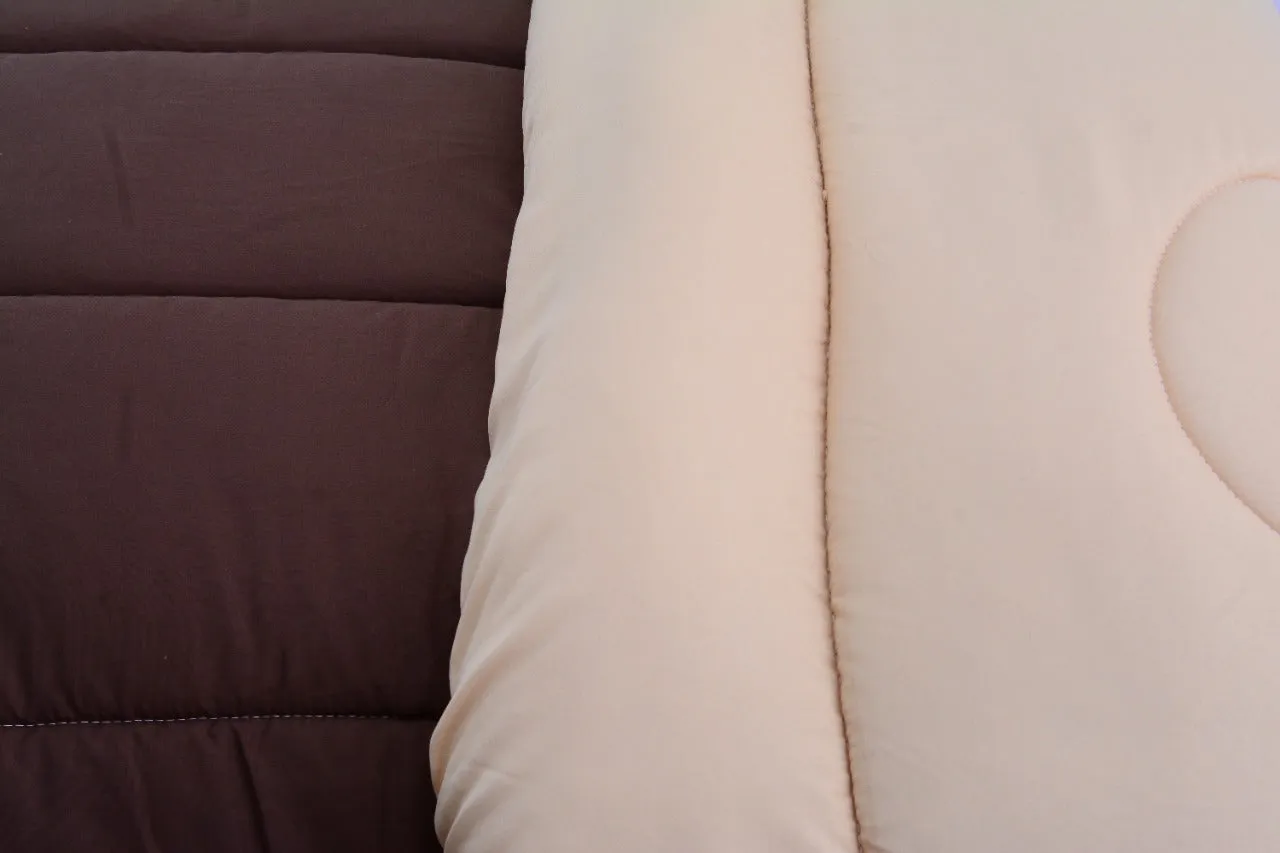 1 PC Double Winter Comforter-Beige over Brown