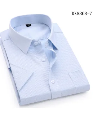 100% Cotton Men's Casual Dress Short Sleeved Shirt Twill White Blue Pink Black Male Slim Fit Shirt For Men Social Shirts