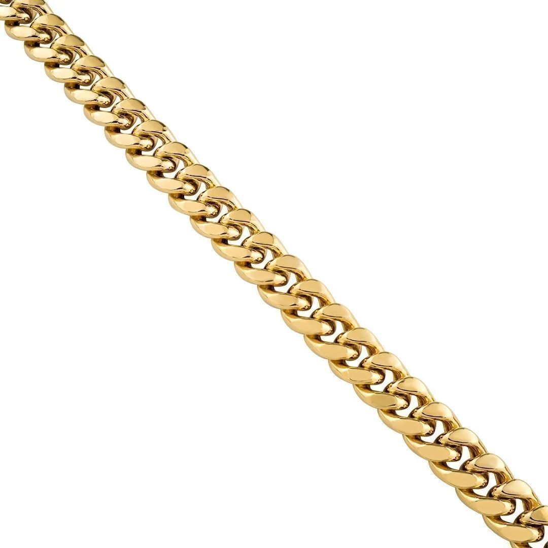10K Yellow Gold Hollow Cuban Link Chain 12 mm