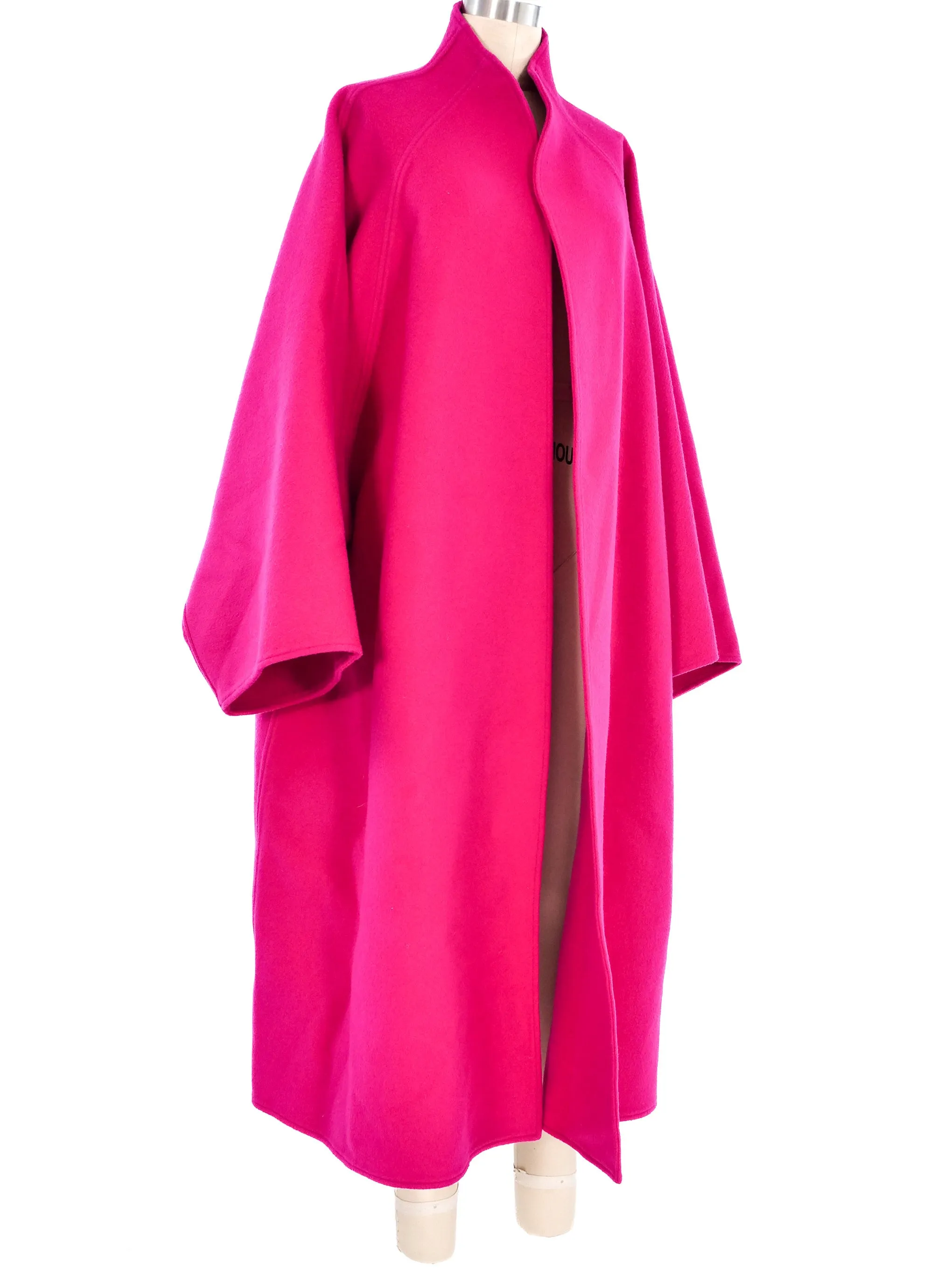 1980s Calvin Klein Magenta Overcoat