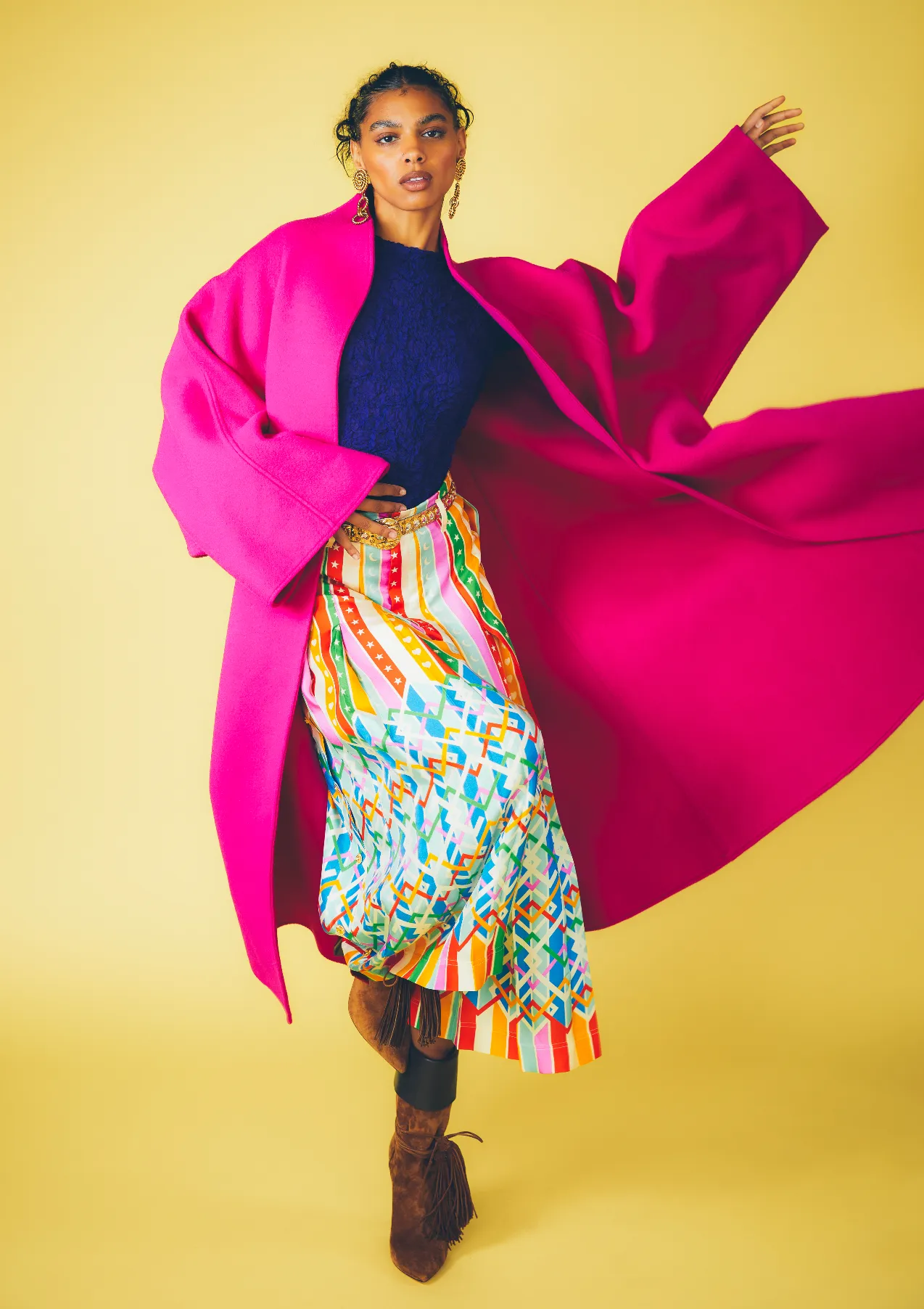 1980s Calvin Klein Magenta Overcoat