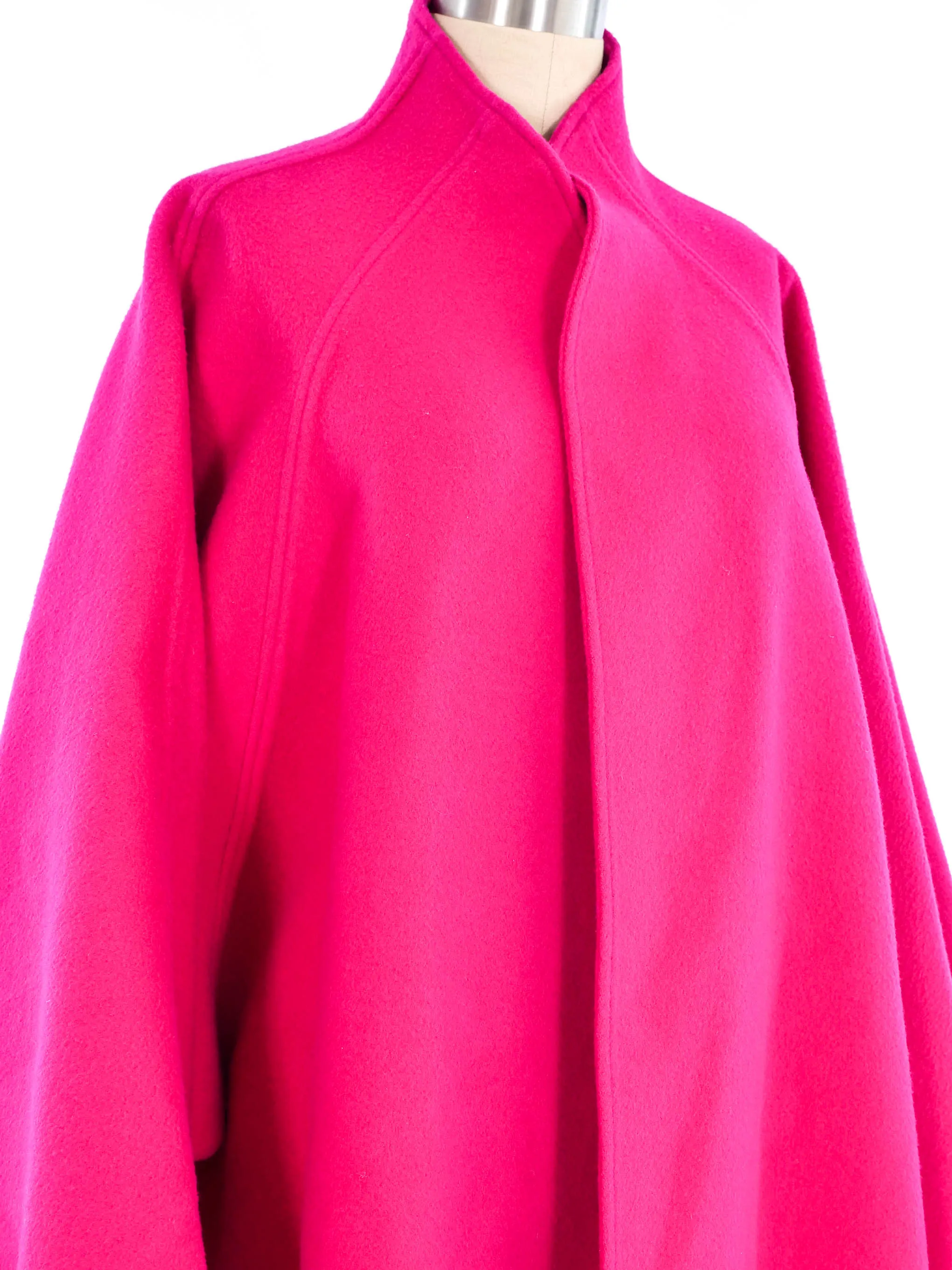 1980s Calvin Klein Magenta Overcoat