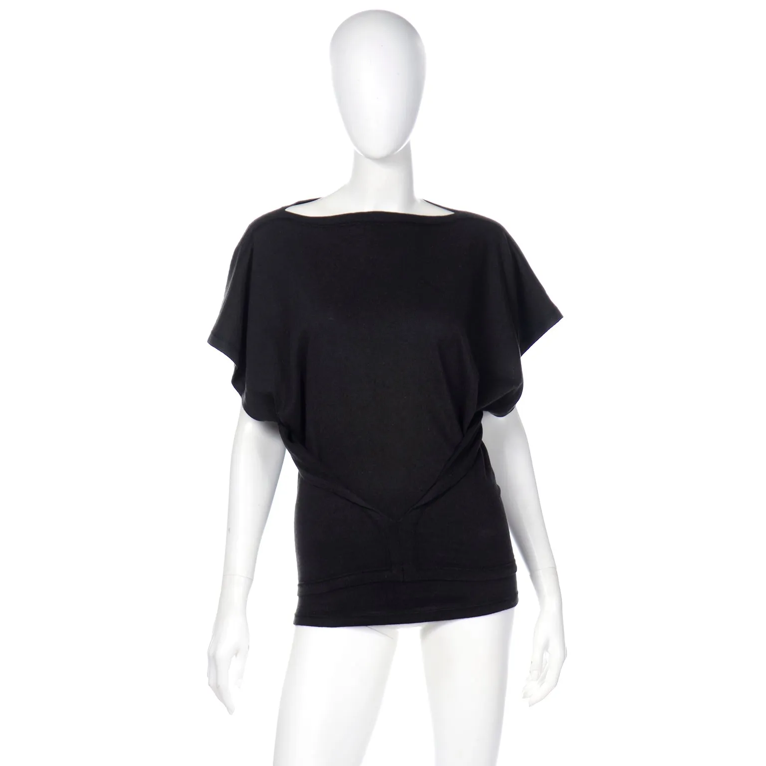 1980s Issey Miyake Plantation Vintage Black Avant Garde Top