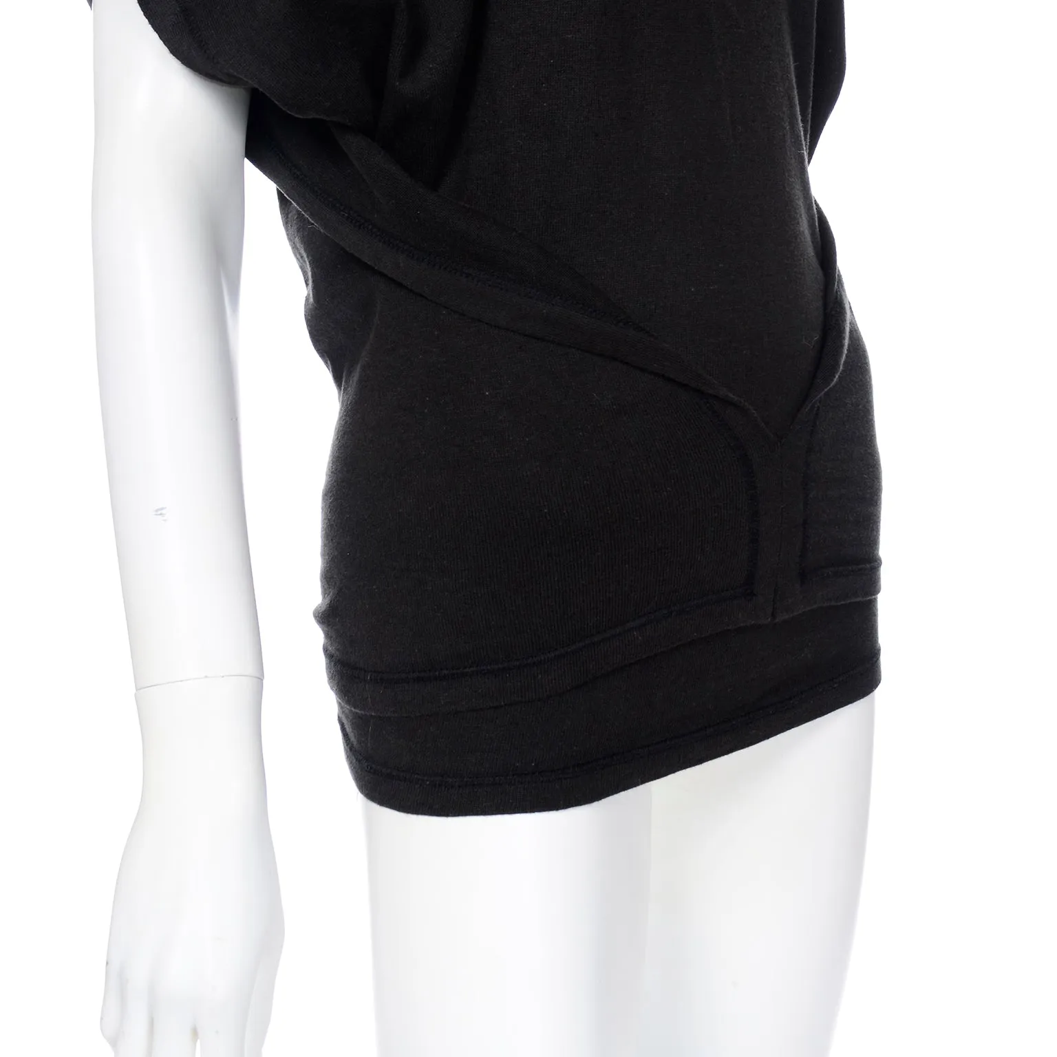 1980s Issey Miyake Plantation Vintage Black Avant Garde Top