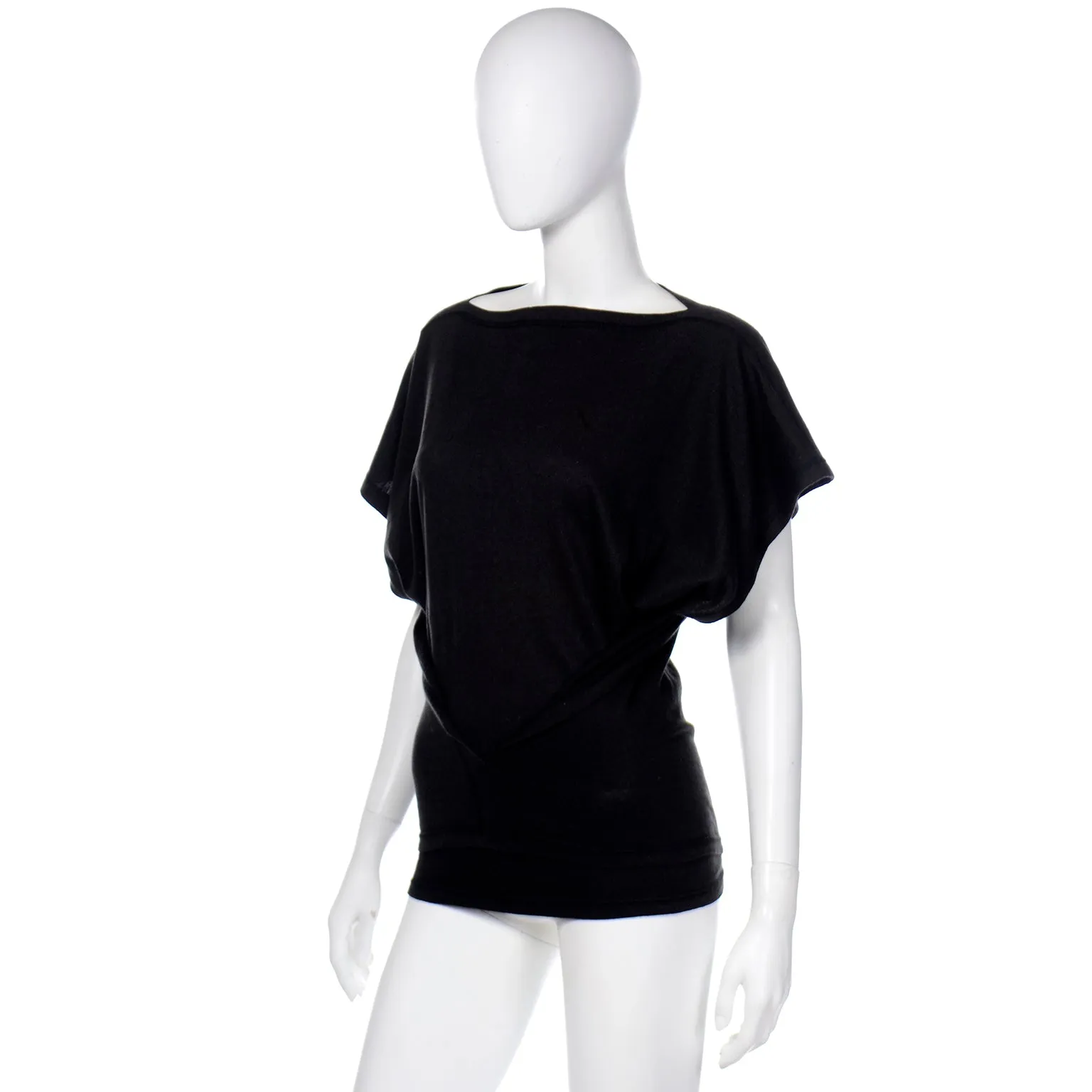 1980s Issey Miyake Plantation Vintage Black Avant Garde Top