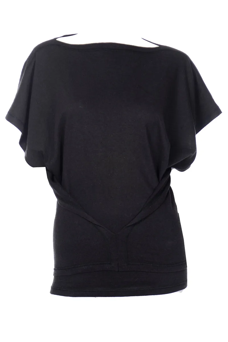 1980s Issey Miyake Plantation Vintage Black Avant Garde Top
