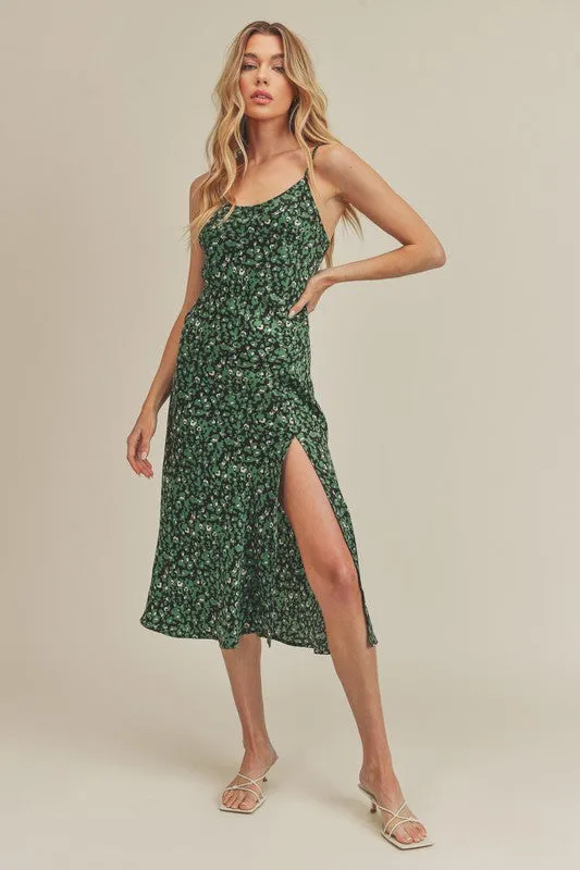 AEMI   Co. Stasia Leopard Print Casual Tank Dress with Split