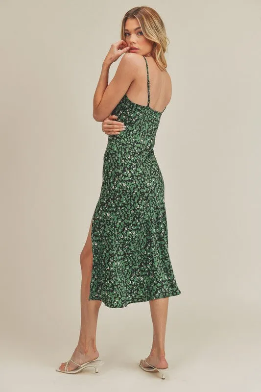 AEMI   Co. Stasia Leopard Print Casual Tank Dress with Split