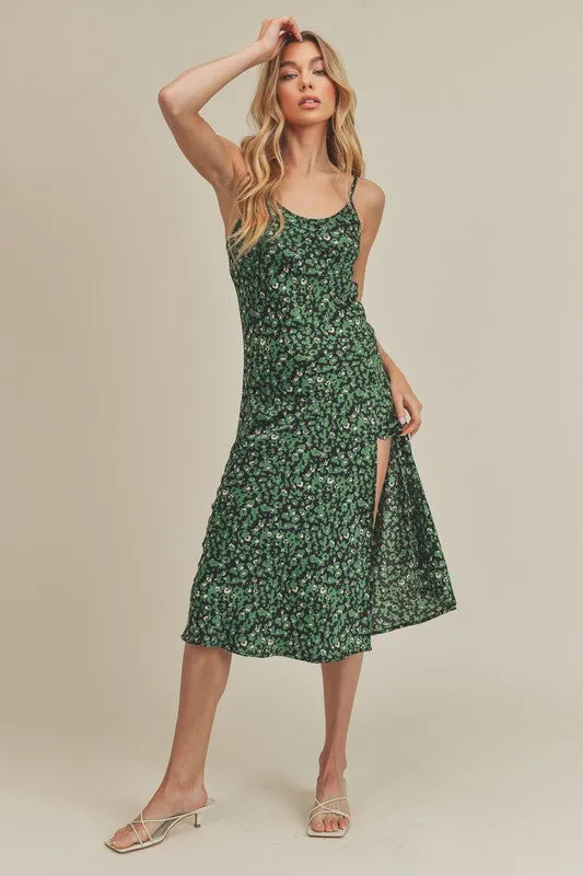 AEMI   Co. Stasia Leopard Print Casual Tank Dress with Split