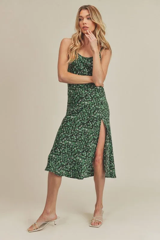 AEMI   Co. Stasia Leopard Print Casual Tank Dress with Split