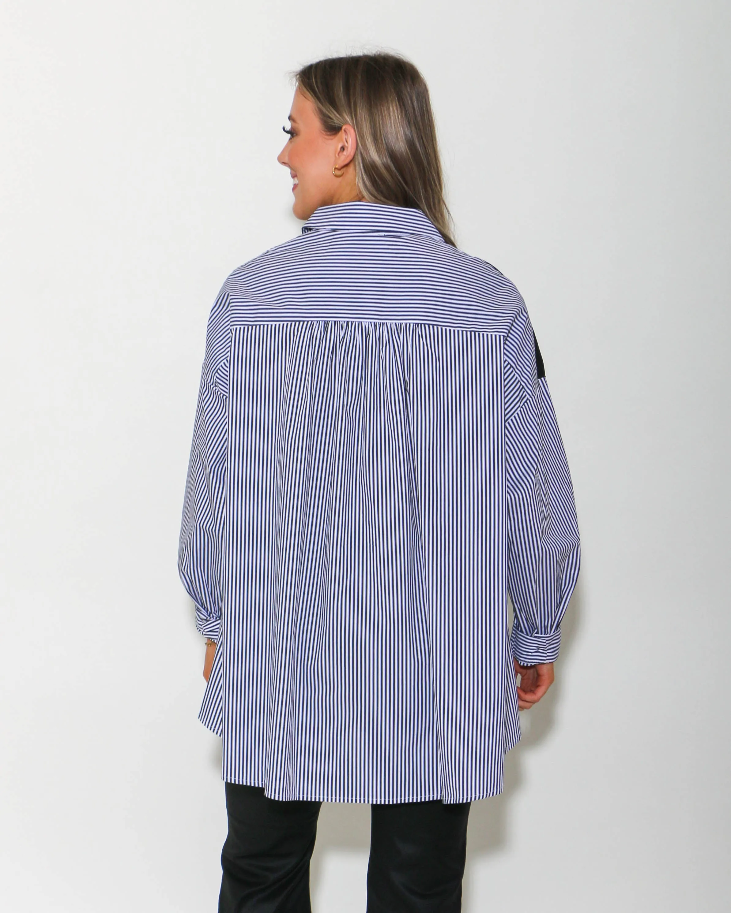 Asymmetrical Monochrome Button-Up Shirt