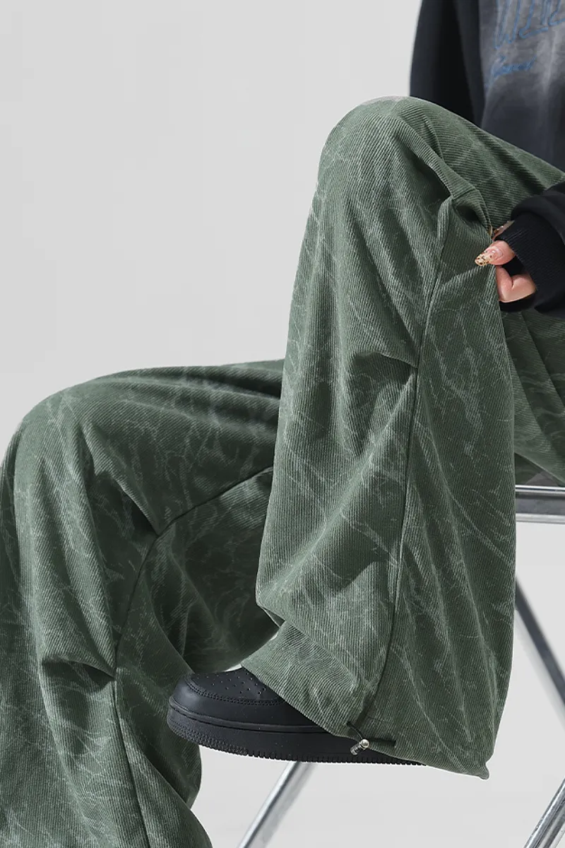 Baggy Wide-Leg Low-Rise Fleece Parachute Sweatpants