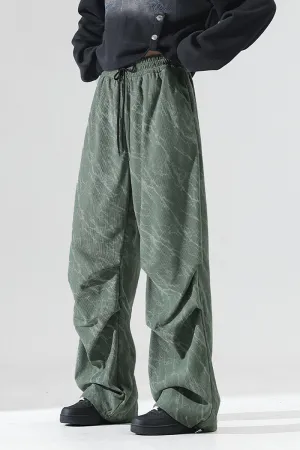 Baggy Wide-Leg Low-Rise Fleece Parachute Sweatpants