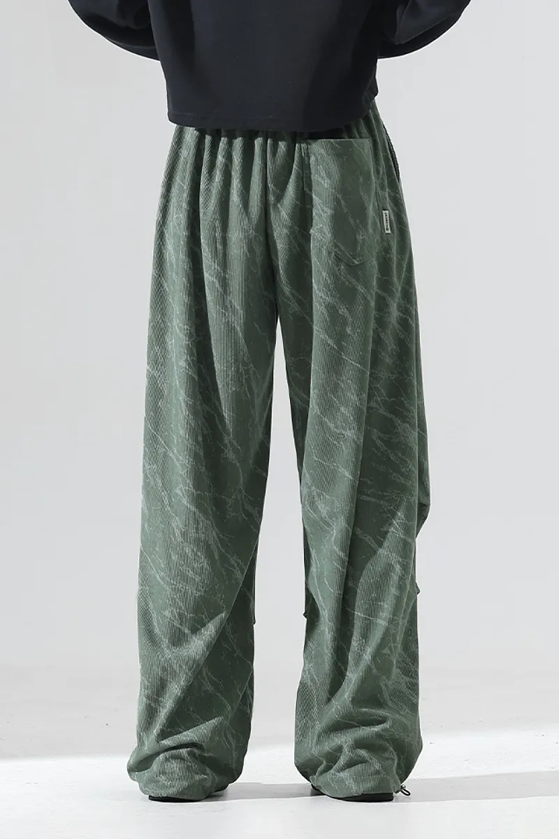 Baggy Wide-Leg Low-Rise Fleece Parachute Sweatpants