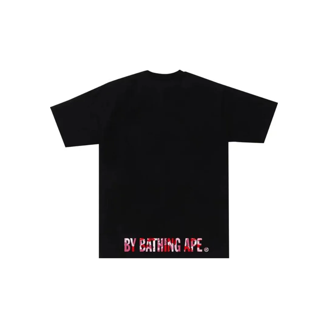 BAPE ABC Camo Ape Face Tee 'Black / Pink' (2024)