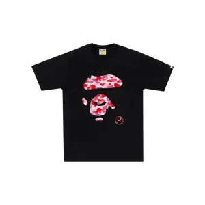 BAPE ABC Camo Ape Face Tee 'Black / Pink' (2024)