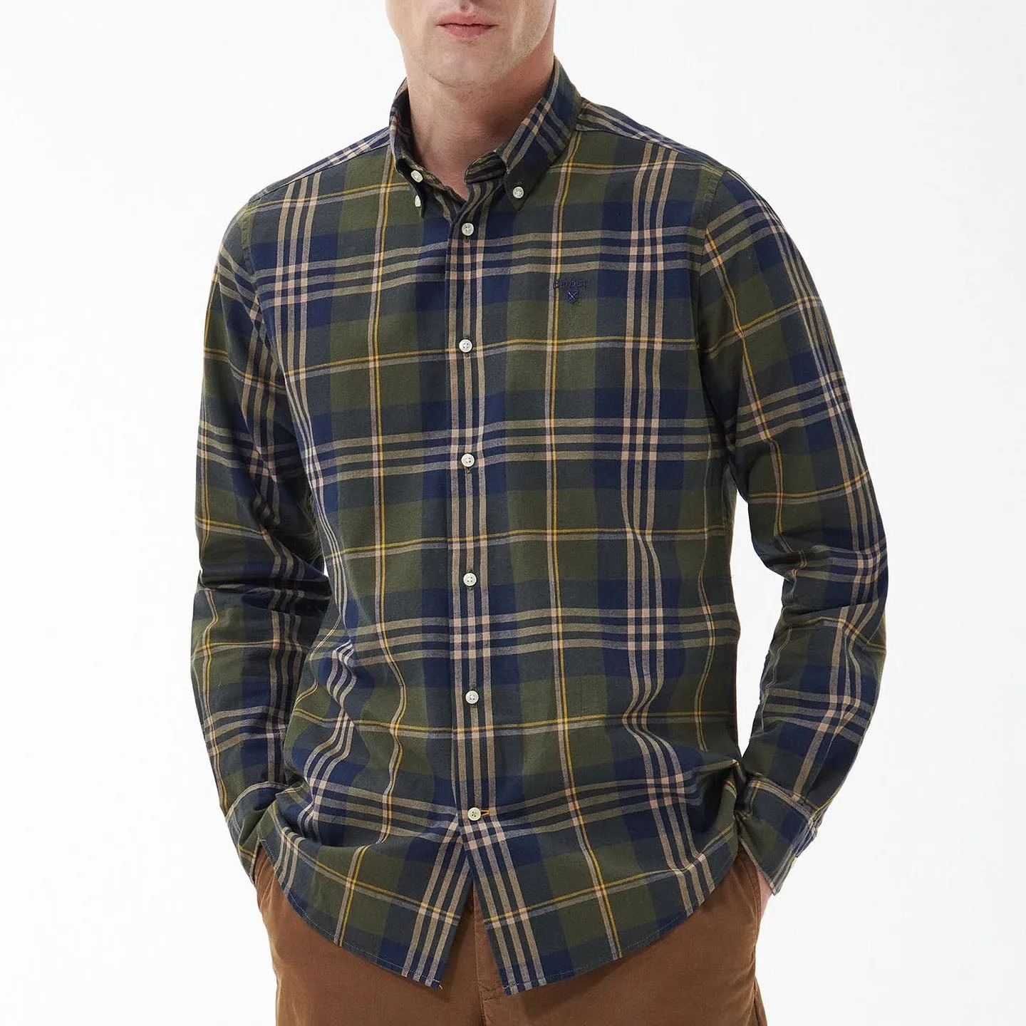 Barbour Men's Edgar Tailored Fit Shirt in Olive