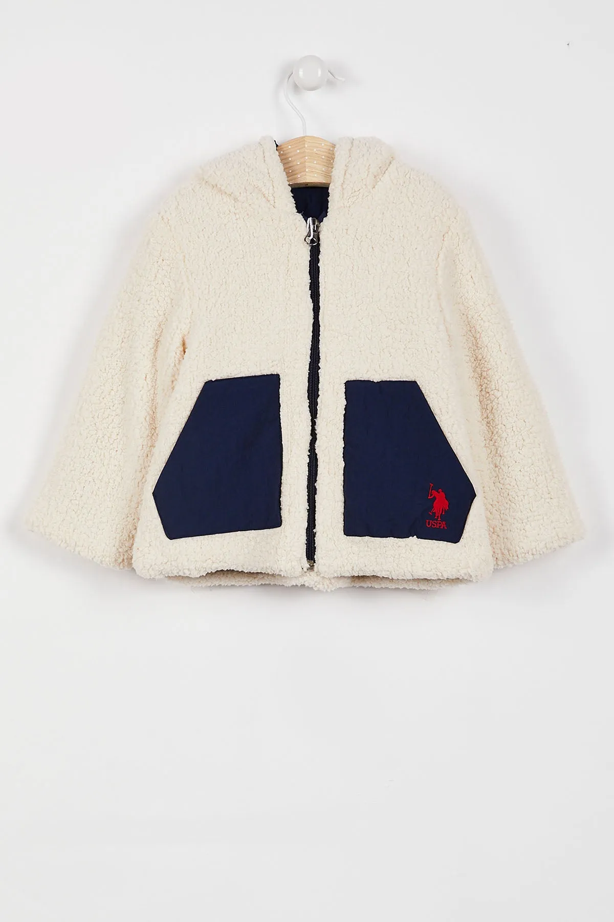 BÉBÉ / VESTE CRÈME BLEU MARINE À DEUX FACES - USB1017-V2
