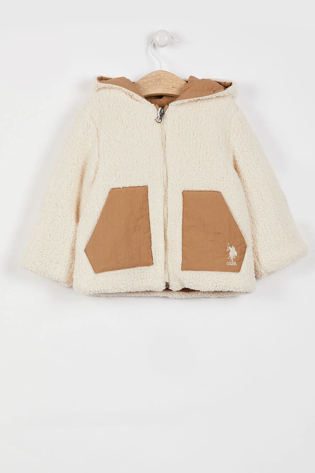 BÉBÉ / VESTE CRÈME CAMEL À DEUX FACES - USB1017-V1