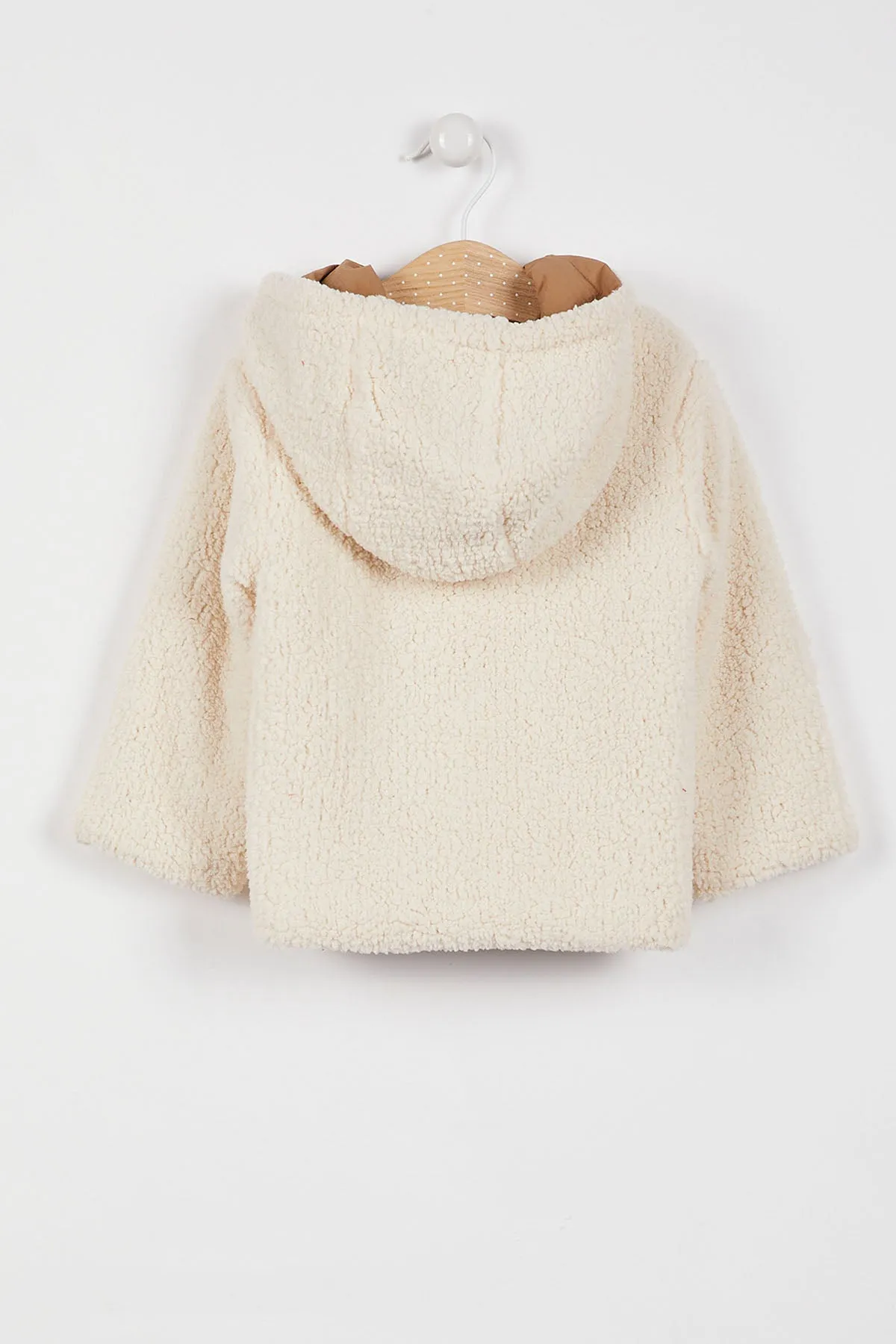 BÉBÉ / VESTE CRÈME CAMEL À DEUX FACES - USB1017-V1