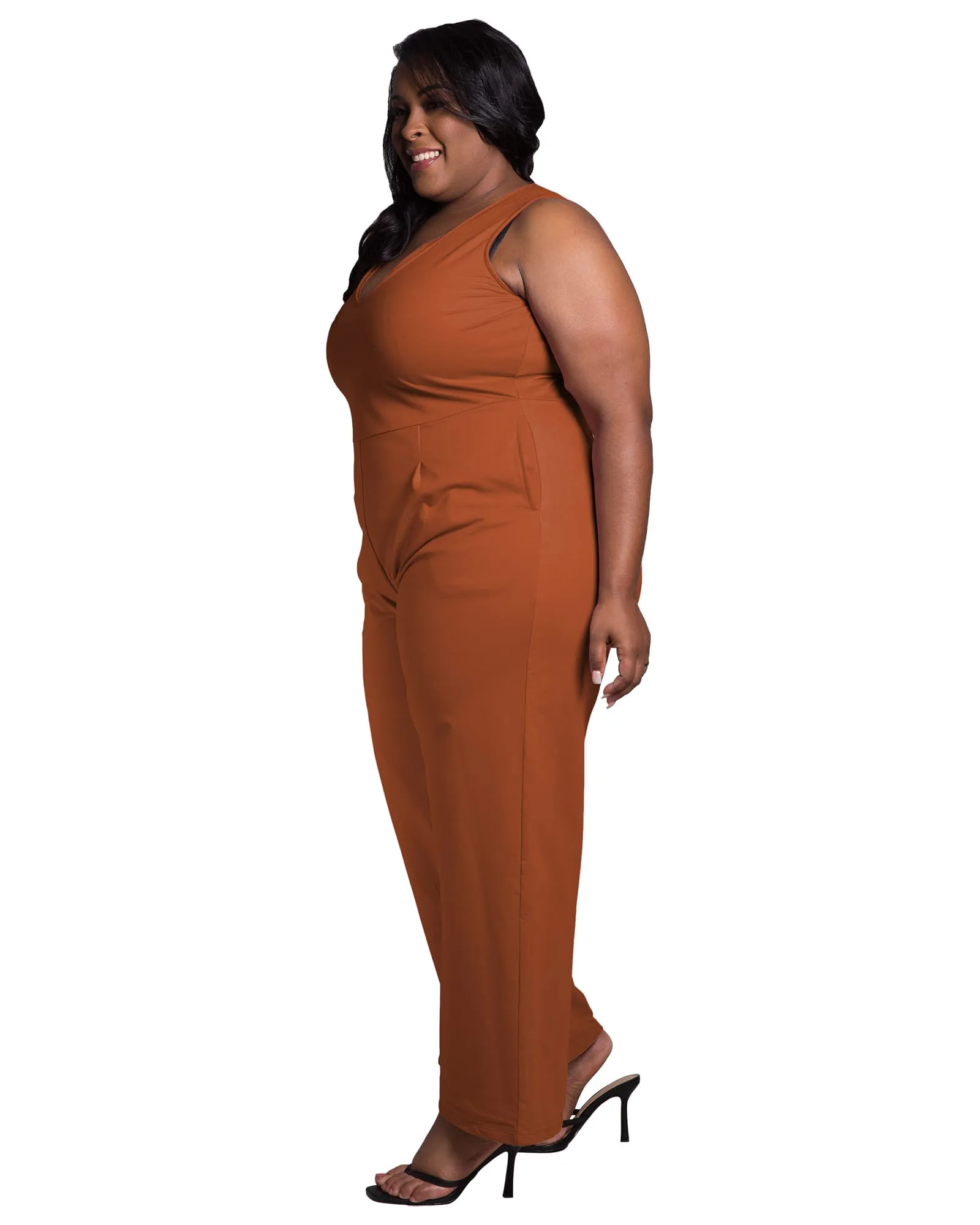 Bentley Sleeveless Wide Leg Jumpsuit | Paprika