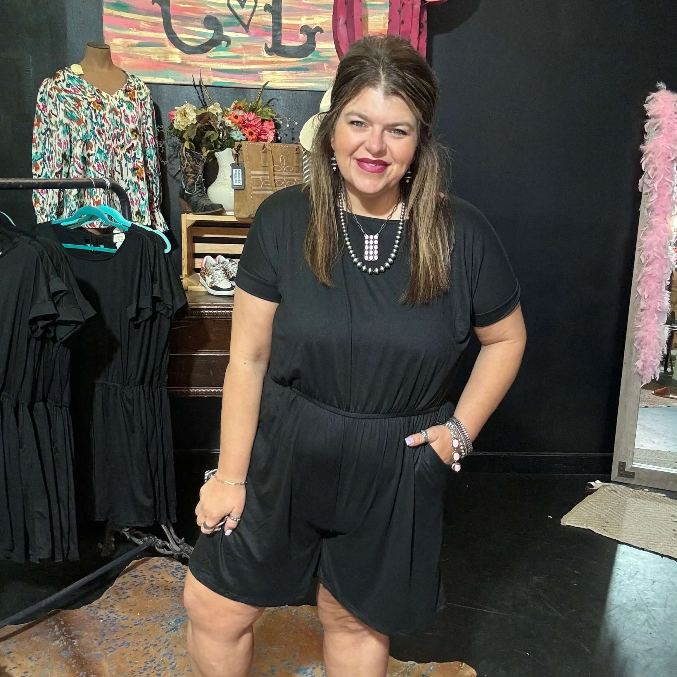 Black Shorts Romper