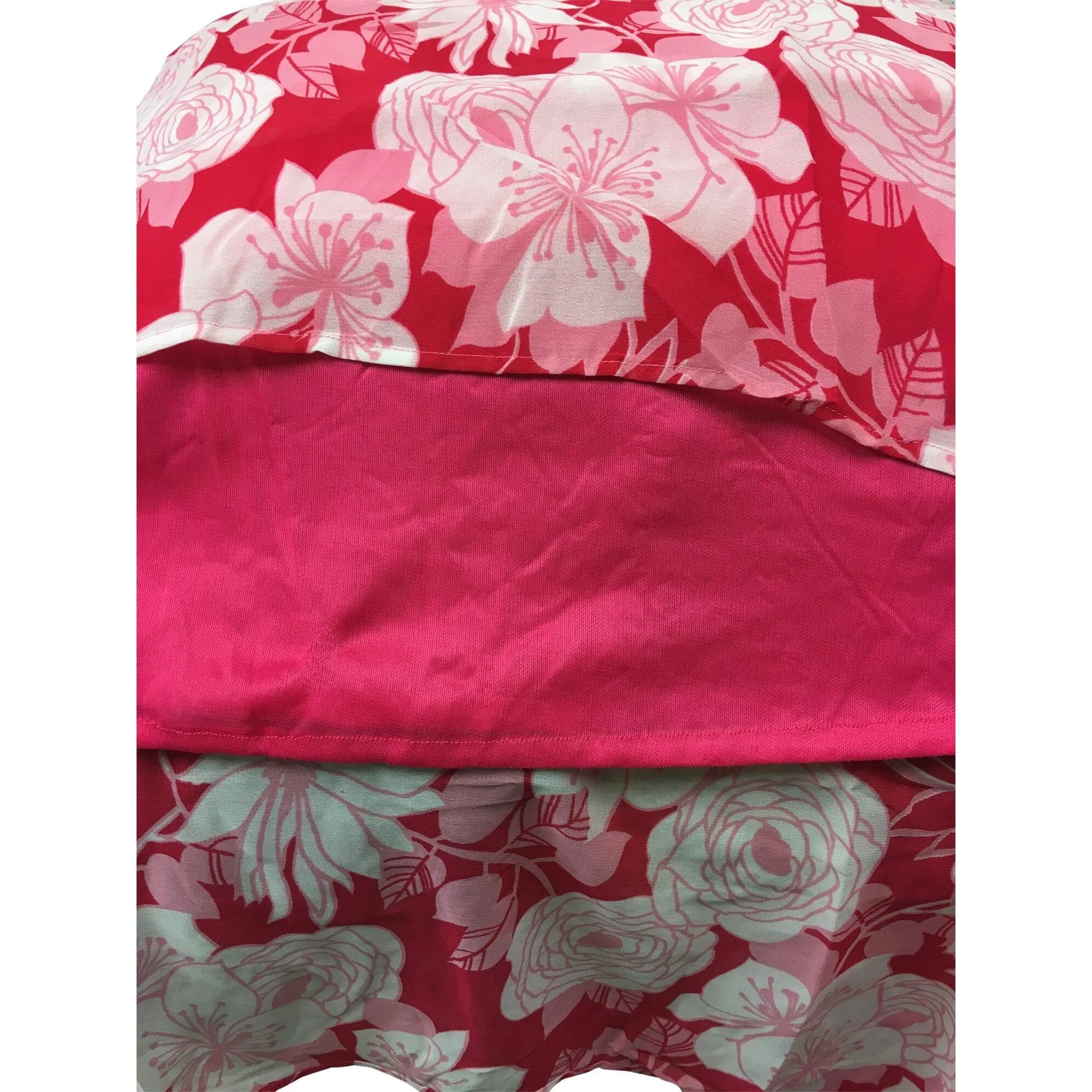 Bohemian V-Neck Floral Geometric Print Long Sundress Shark bite Hem Dress Spaghetti Strap Dress #1 Pink Floral