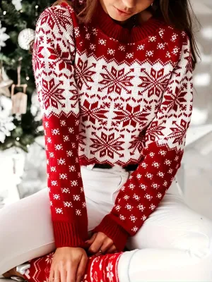 Brit & Boho™ I Sandy Winter Sweater Snowflake
