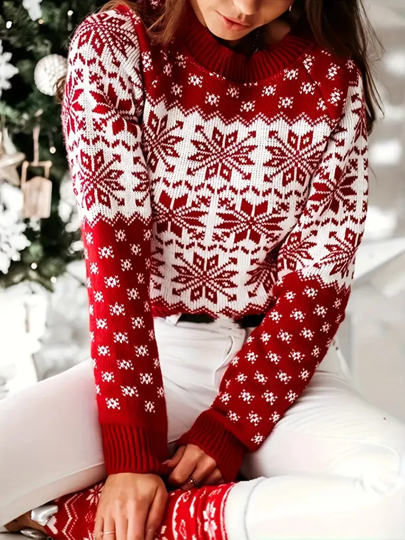 Brit & Boho™ I Sandy Winter Sweater Snowflake