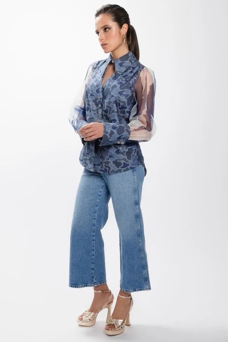 Cargo Shirt in Camo Blue | FINAL SALE