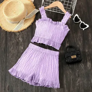 Casual Ruffle Edge Suit - Kids Girl (2Pcs)