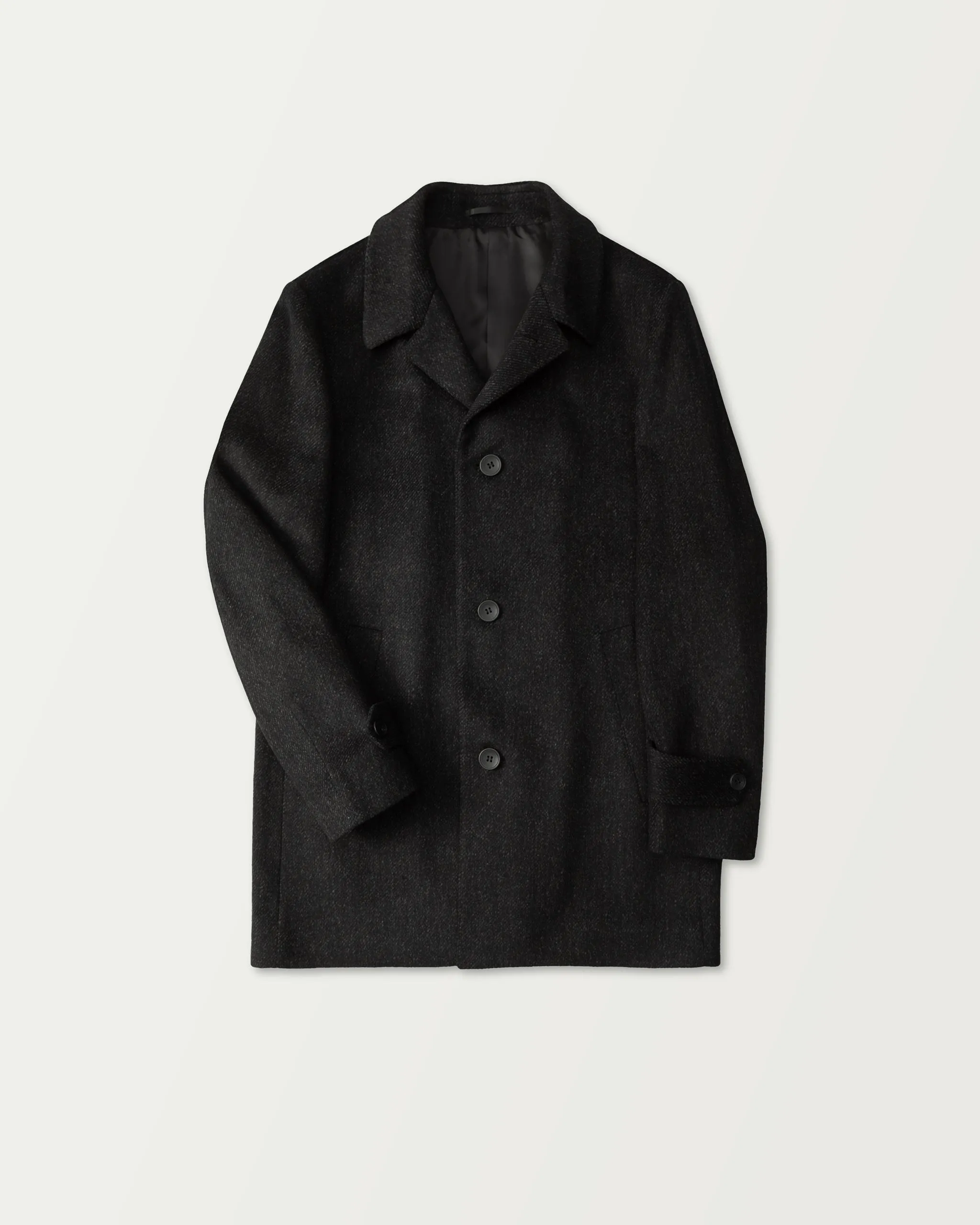 Casual Wool-Blend Coat in Charcoal Grey