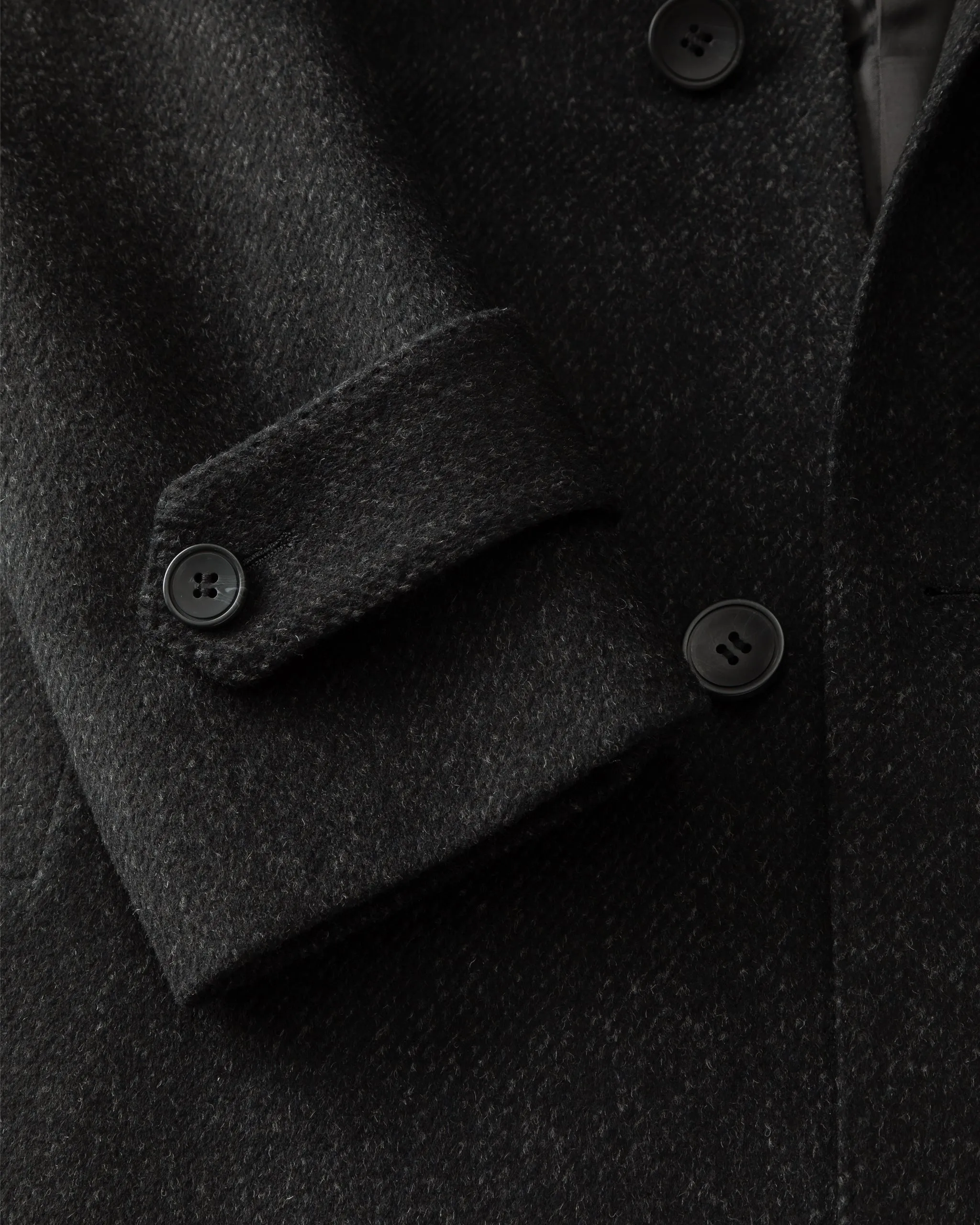 Casual Wool-Blend Coat in Charcoal Grey