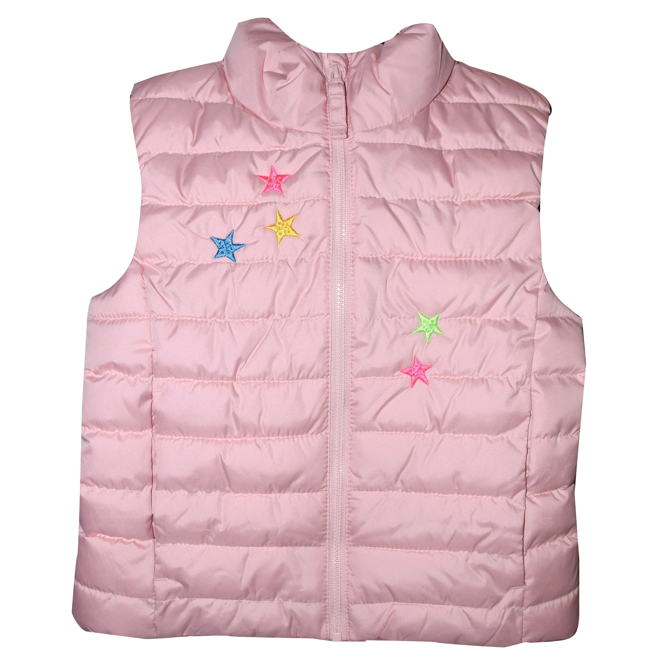 Child’s Pink Puffer Vest with Unicorn Embroidery  S 6-7