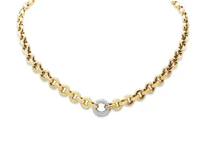 Chopard Two Colour 17" Varied Hollow Cable Link Necklace