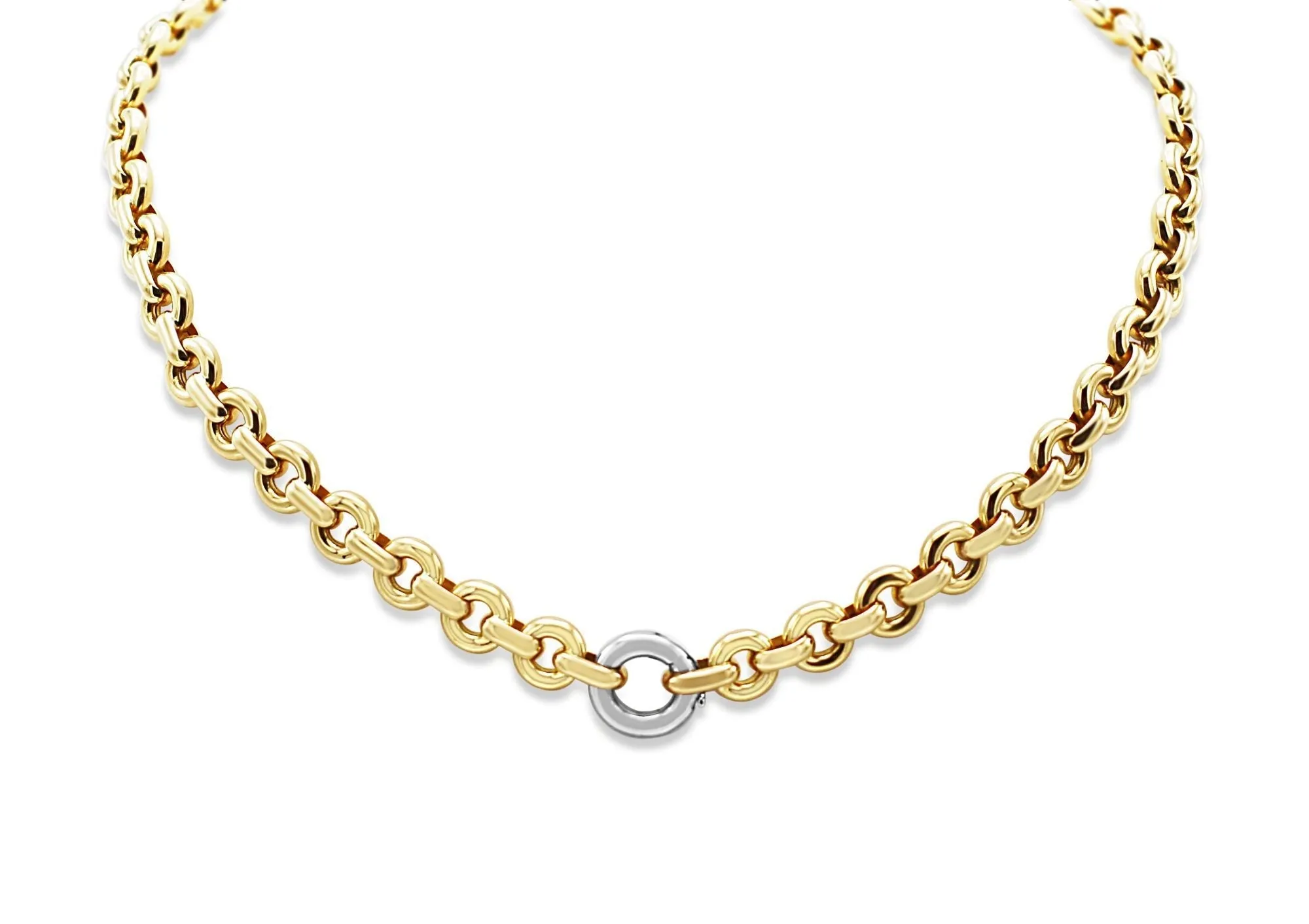 Chopard Two Colour 17" Varied Hollow Cable Link Necklace