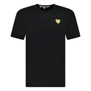 Comme Des Garcons Gold Heart Logo T-Shirt Black
