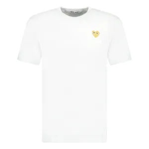 Comme Des Garcons Gold Heart Logo T-Shirt White
