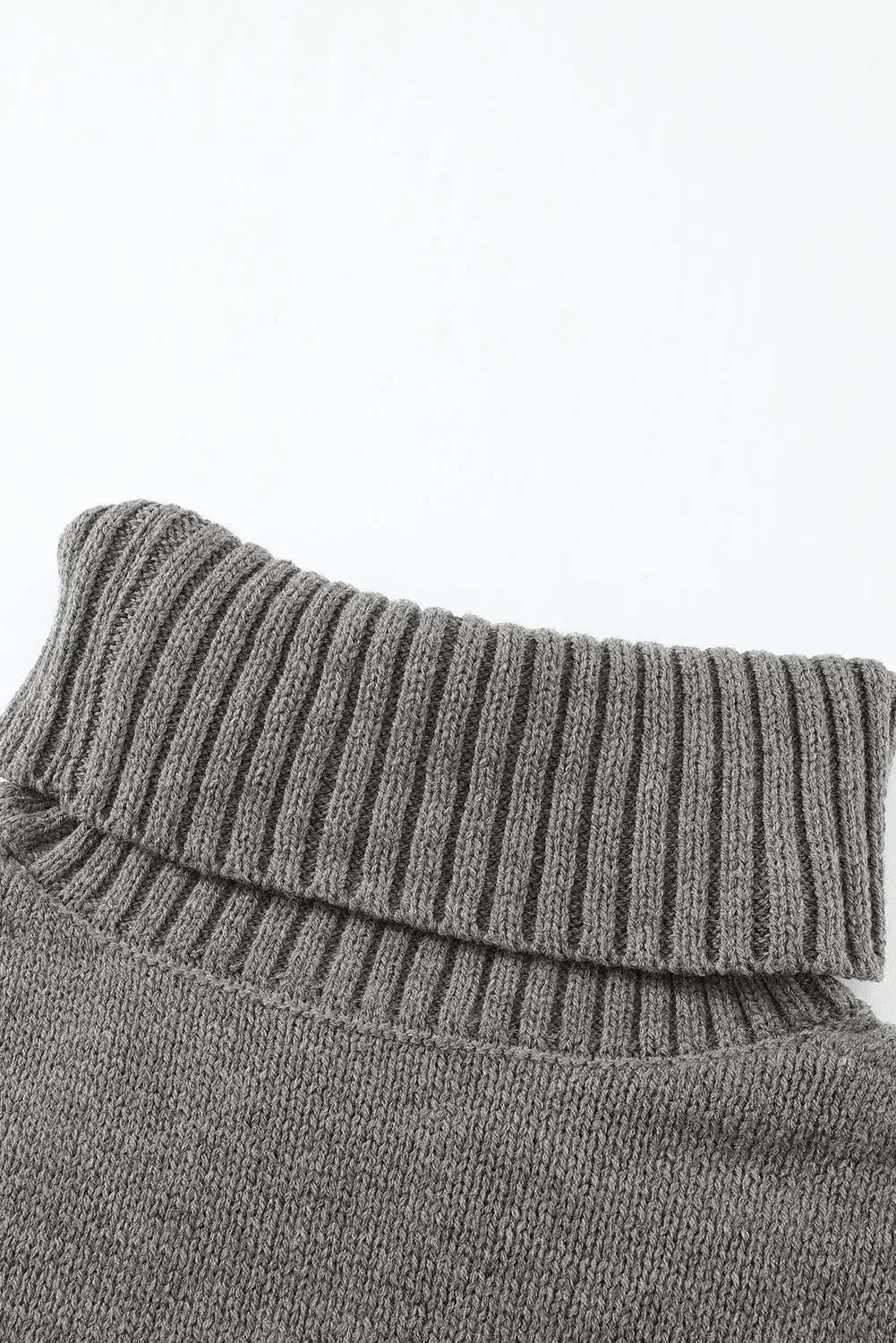 Cowl Neck Cable Knit Sweater Dress