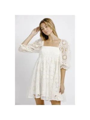 Cream Floral Babydoll Dress