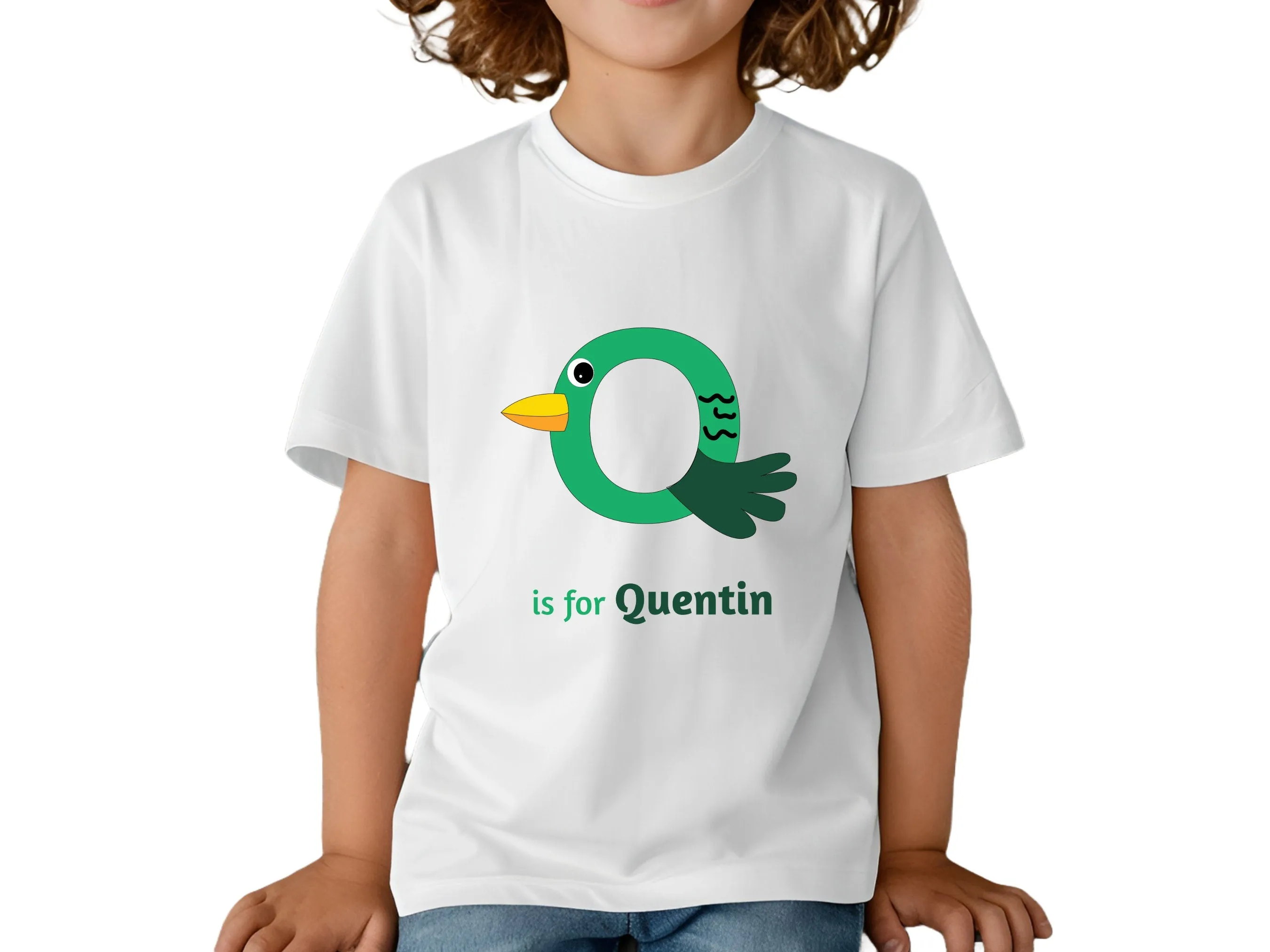 Custom Name with Initials Q On Shirt Gift for Toddler Girls Birthday Gift