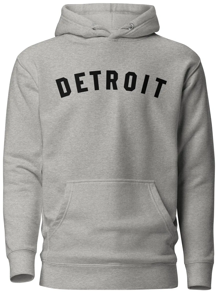 Detroit Classic Premium Pullover Unisex Hoodie - Athletic Gray / Black