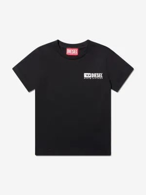 Diesel Boys Logo Print T-Shirt in Black