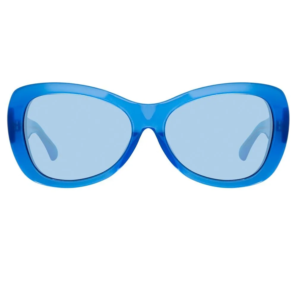 Dries Van Noten 195 Round Sunglasses in Blue