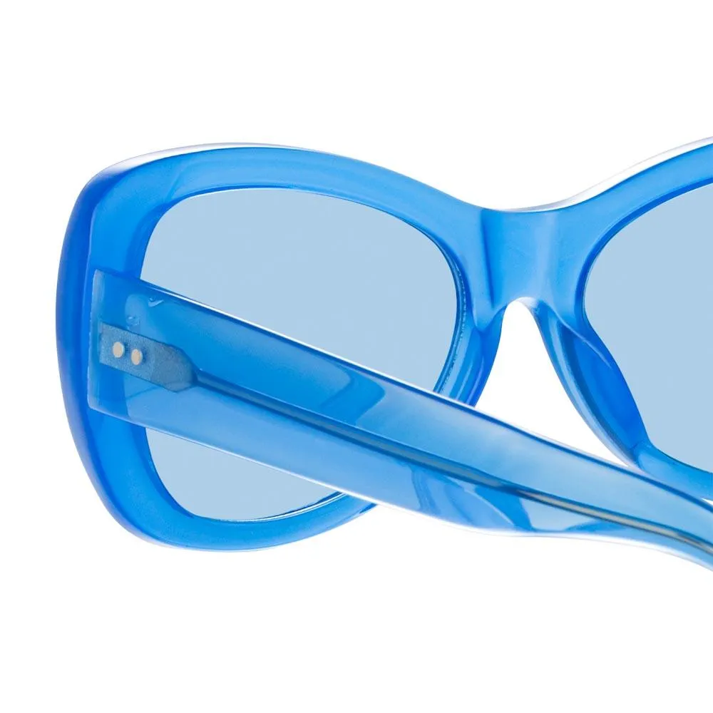 Dries Van Noten 195 Round Sunglasses in Blue
