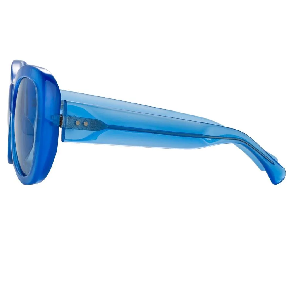 Dries Van Noten 195 Round Sunglasses in Blue