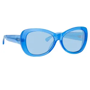 Dries Van Noten 195 Round Sunglasses in Blue