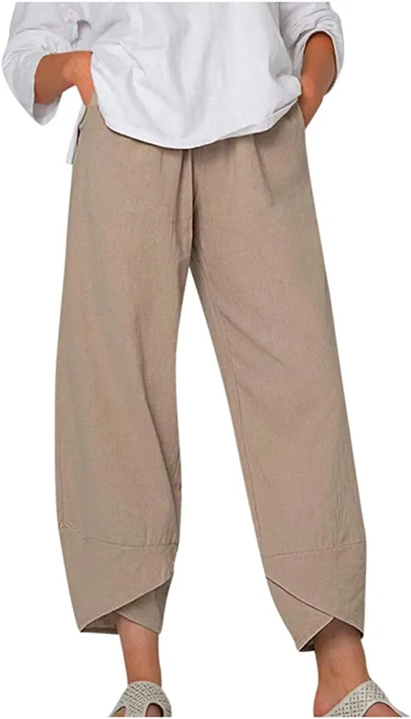 FashionSierra - Palazzo Lounge Pants Wide Leg Printed Cropped Bottoms Baggy Trousers Sweatpants