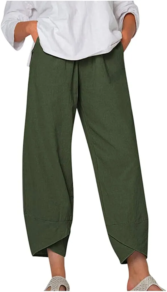 FashionSierra - Palazzo Lounge Pants Wide Leg Printed Cropped Bottoms Baggy Trousers Sweatpants