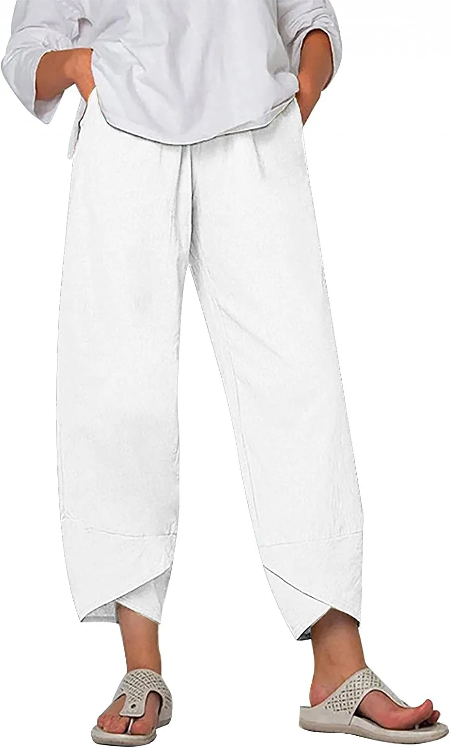FashionSierra - Palazzo Lounge Pants Wide Leg Printed Cropped Bottoms Baggy Trousers Sweatpants